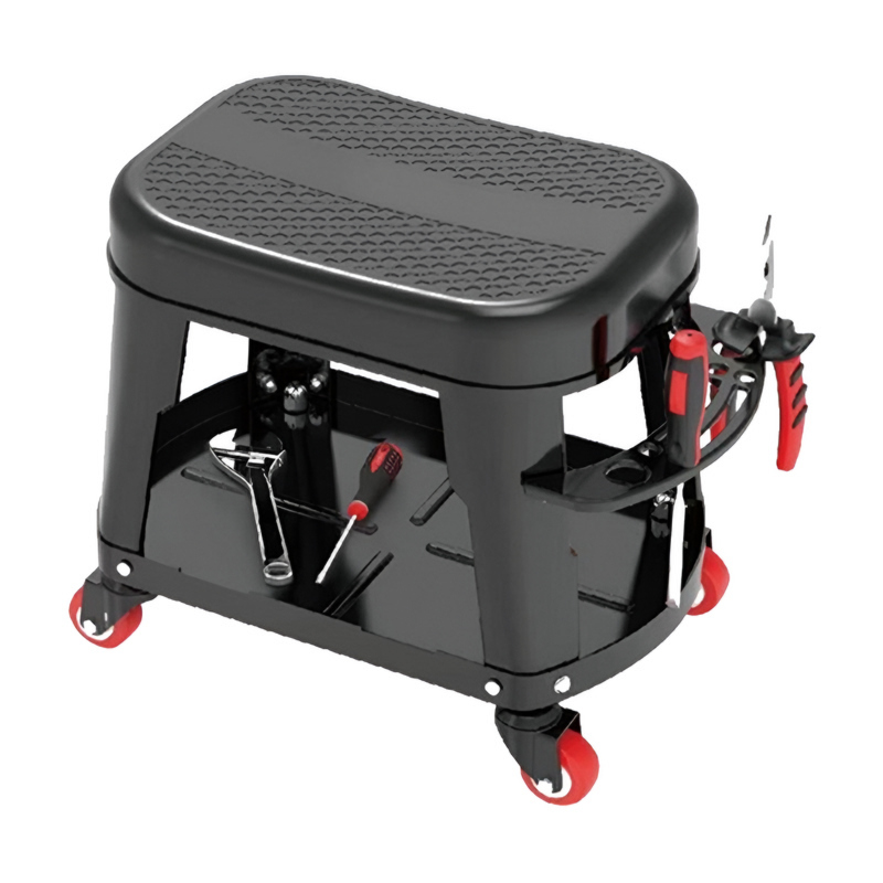 Silla Herramientera con Asiento Removible y Portaherramientas Metálico, foto de producto sobre fondo blanco